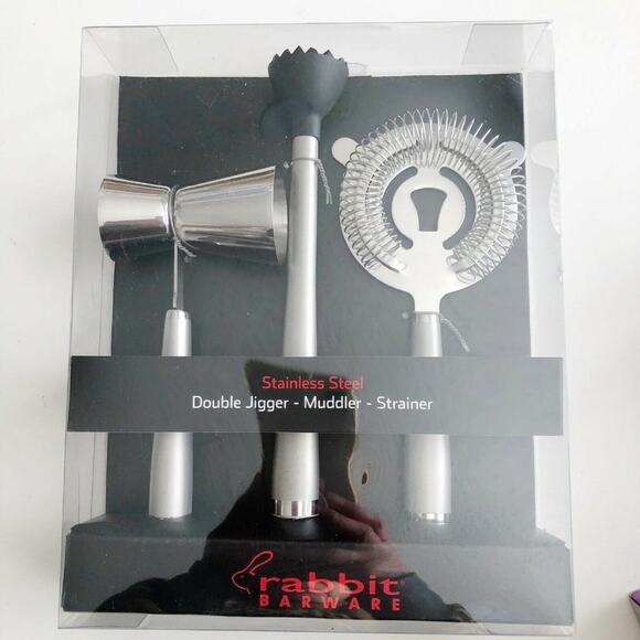 Rabbit Brand Barware 3-Piece Polished Chrome Set - Picture 1 of 12